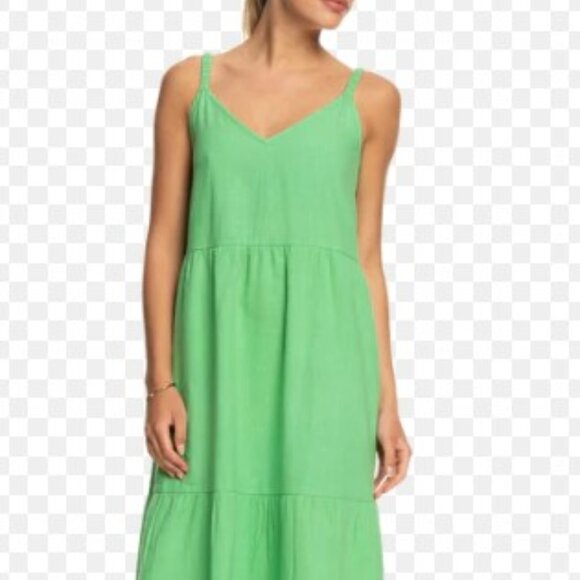 Roxy Waiting Line Dress-Absinthe Green - Picture 1 of 3